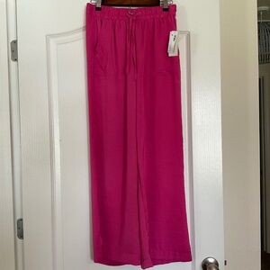 Single Thread, Very Berry Women's Pull On Satin Pants, Size XS